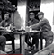 1937年毛主席与朱总司令、史沫特莱在延安